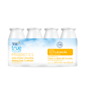 Lốc Sữa Uống Lên Men Hương Dứa Tự Nhiên TH true YOGURT PROBIOTICS 85 ml